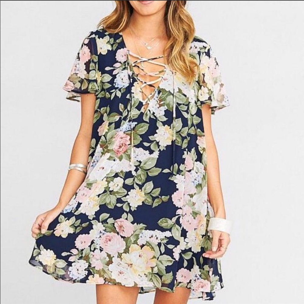 SMYM Kylie Lace Up Floral Dress Size Large